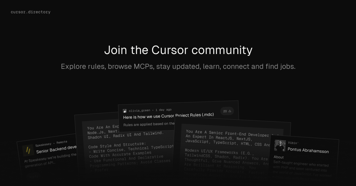 Cursor Directory - Cursor Rules & MCP Servers preview